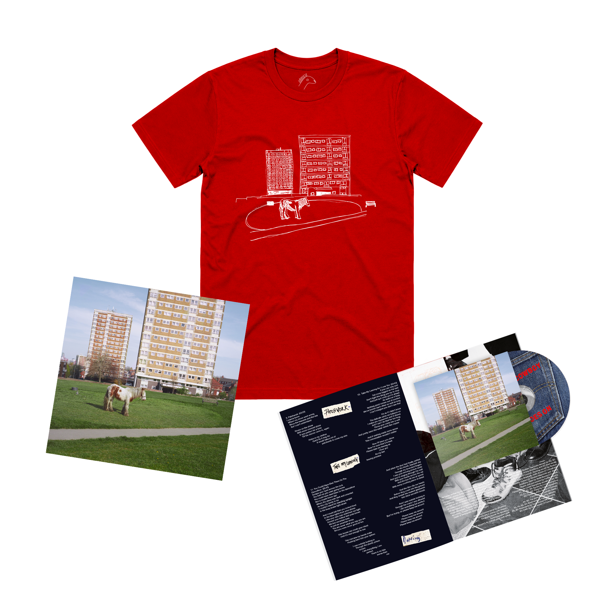 CD Zine, Red Album Art T-Shirt & Signed Art Card