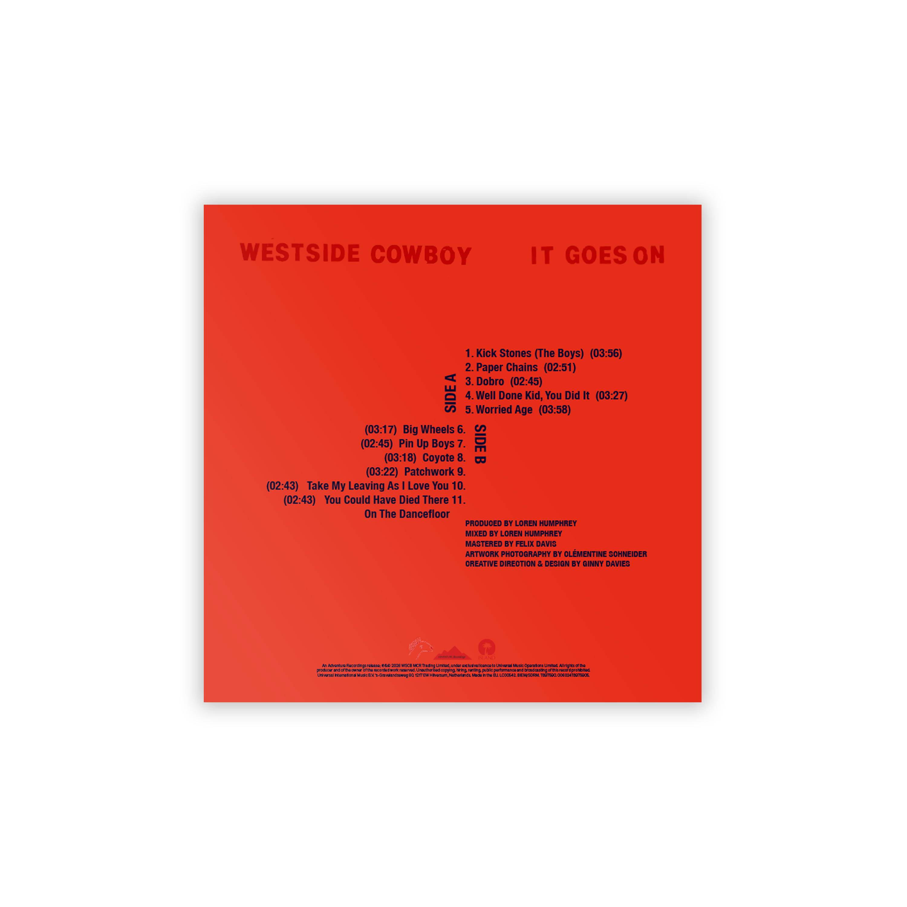 Westside Cowboy - It Goes On - CD